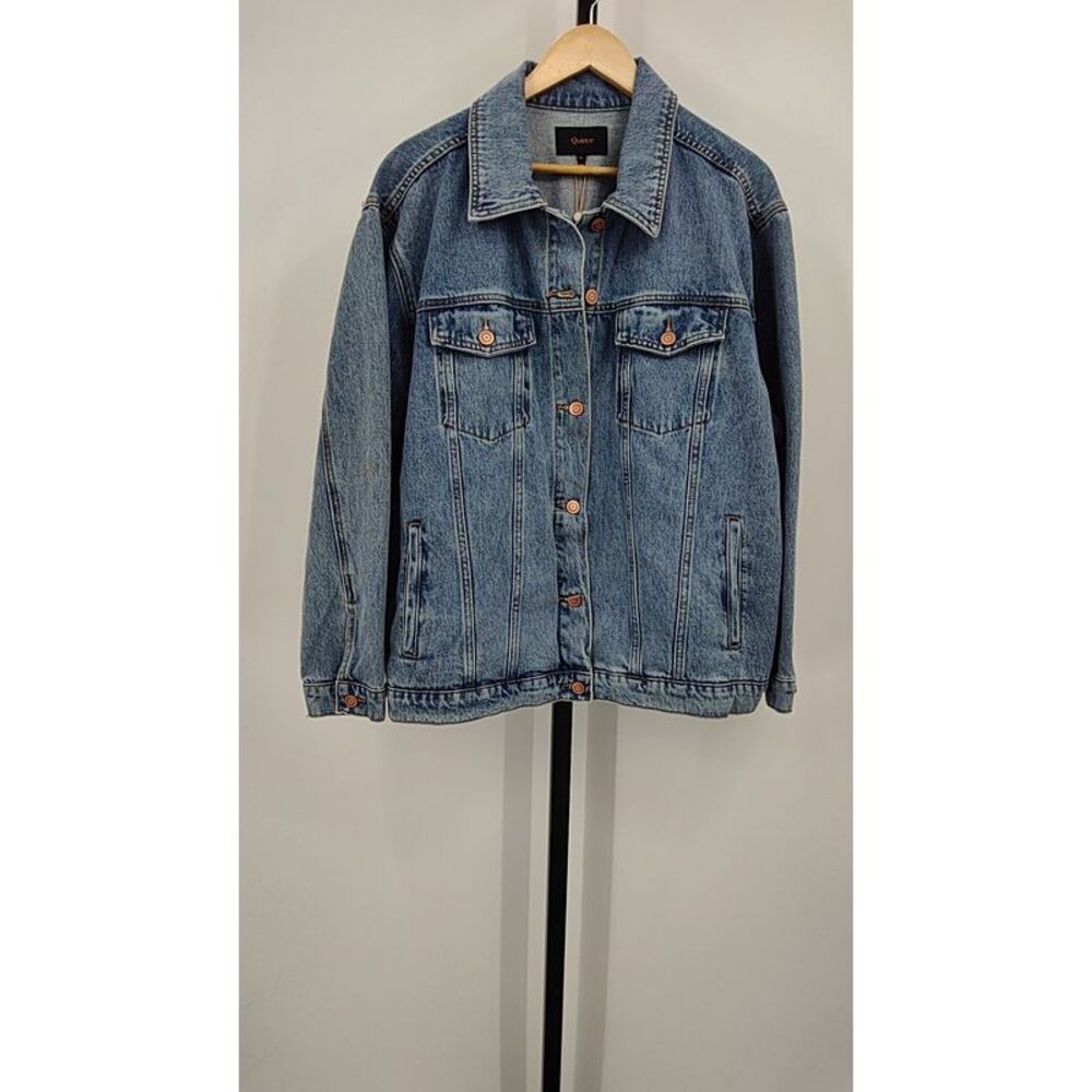 Quince Light Blue Denim Jacket with Copper Buttons